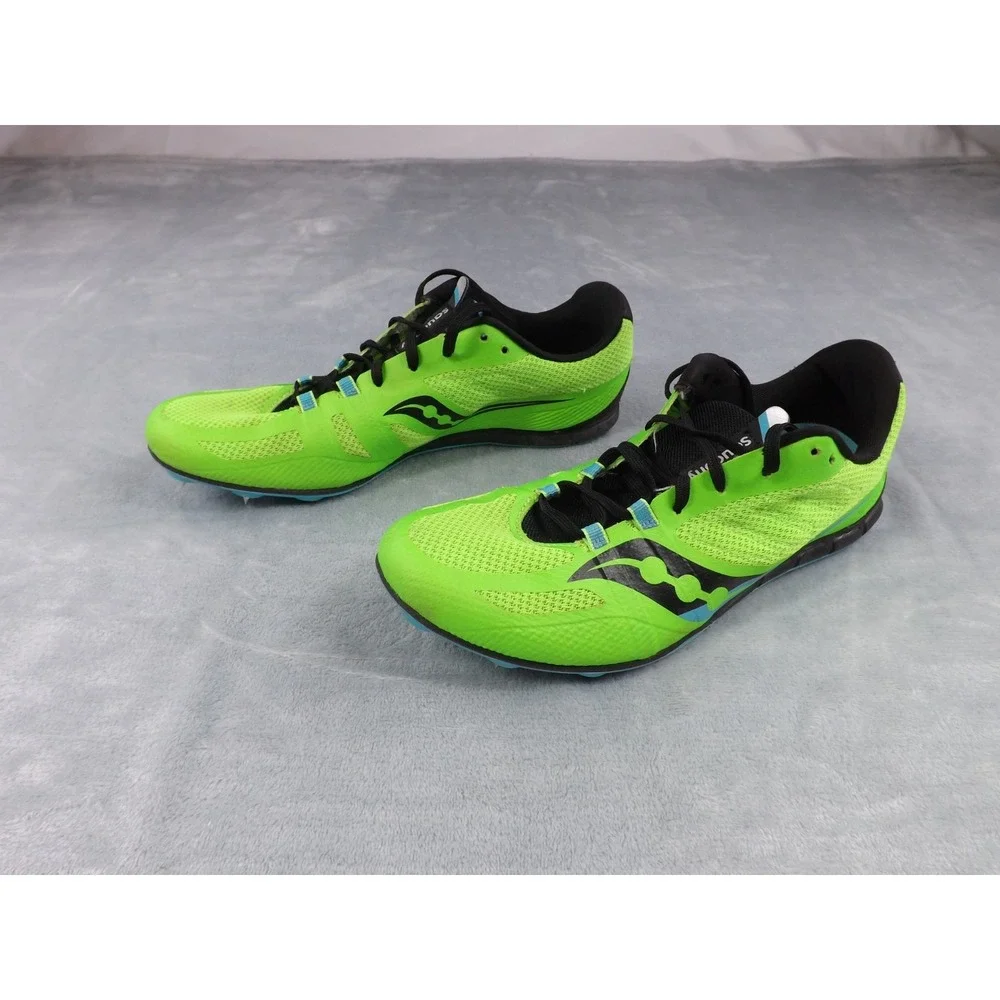 Saucony Vendetta 3 Racing/Running/Track Shoes Men's Size 8.5‎ Green/Black/Blue - Picture 2 of 16